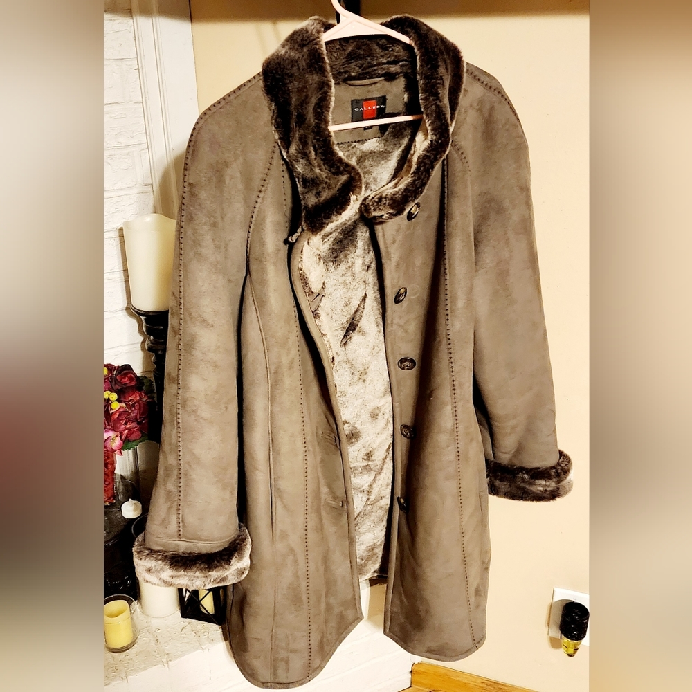 Suede Fur WINTER COAT sz Large